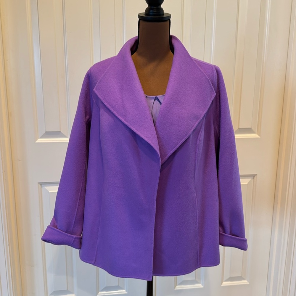 Talbots woman’s wool jacket & shirt. Size 1X petite. Lavender color